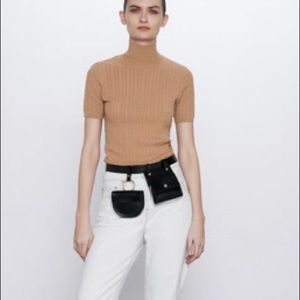 Zara short sleeve mock neck sweater